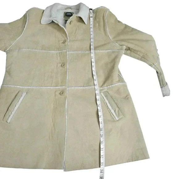 Vintage Weather Spirits Leather Shearling Sherpa Winter Jacket Coat Cream  Large - Picture 9 of 11